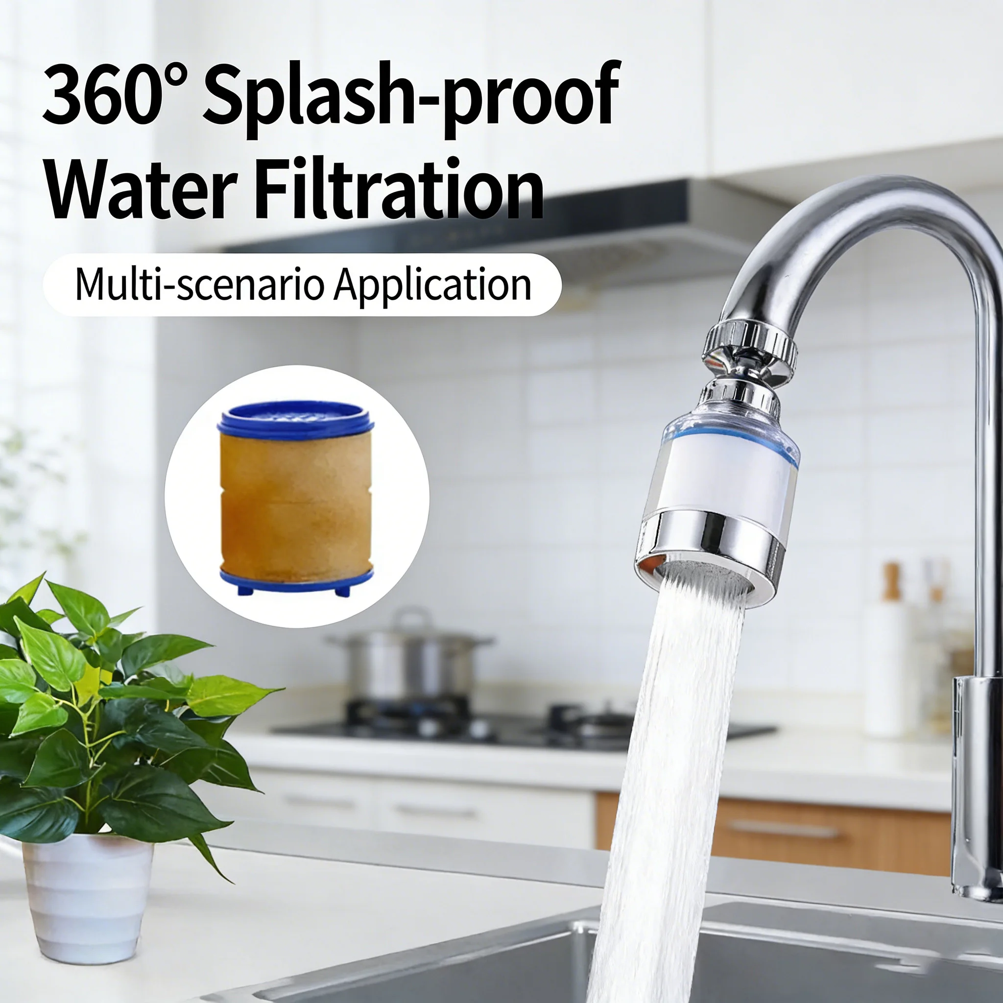 10pcs Pressurized Bubbler Filter Element Faucet Purifier Shower PP Cotton Filtration Remove Chlorine Heavy Metals for Kitchen