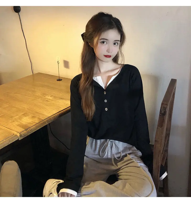 Sweatshirts Woman Clothes Art Spliced Brown Yellow Pocket-Designed Gentle Girl Cerulean Green Lace Young Ruffled Grey Fiber