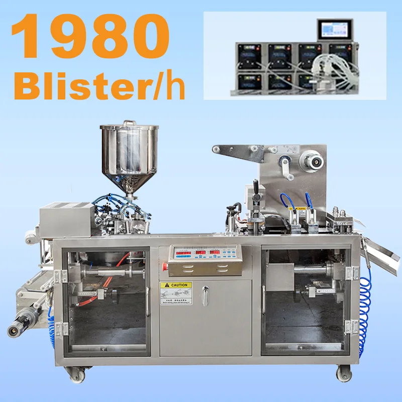 

DPB-80 Electric Automatic High Productivity Liquid Honey Butter Sauce Cosmetics Food Blister Packing Machine