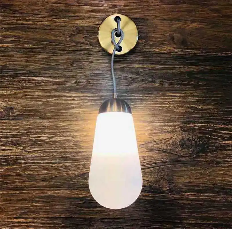 Creative droplet shaped energy-saving wall lamp, retro style all copper glass pendant lamp, indoor lighting fixtures ZY601SQ