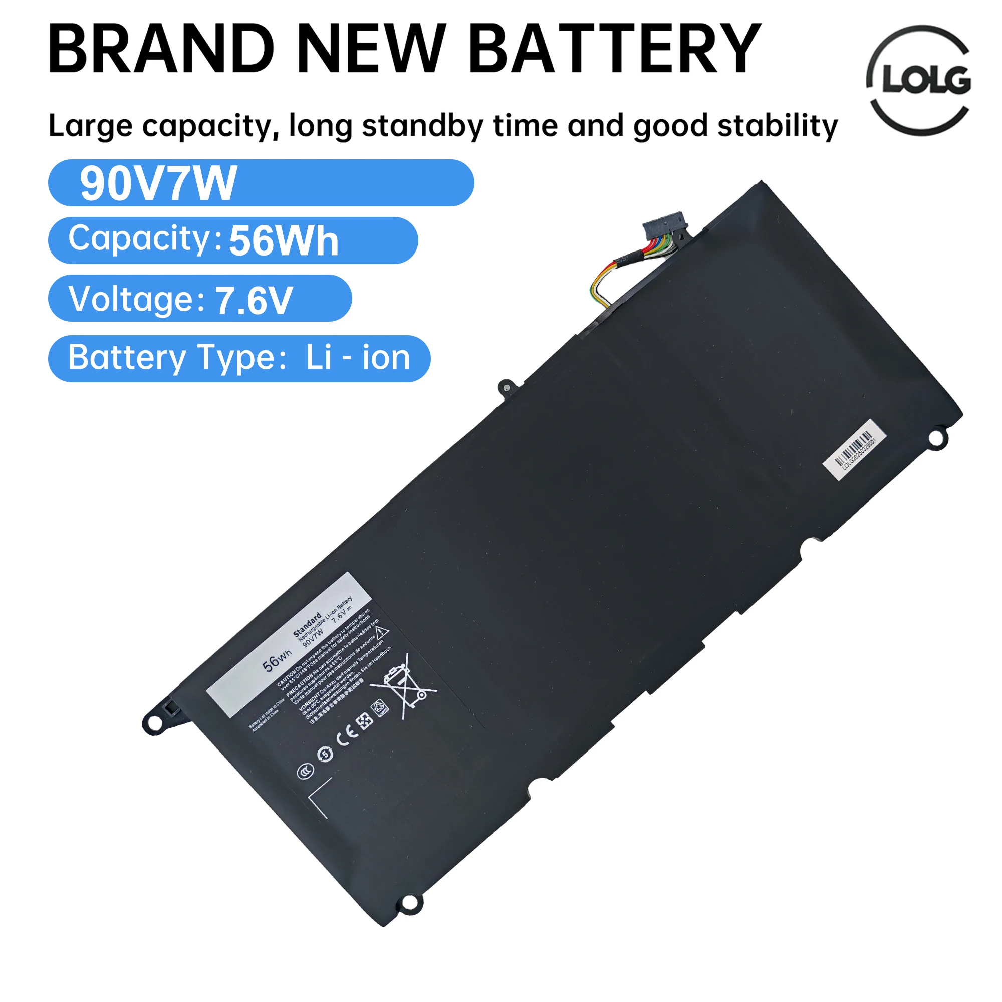 90V7W JHXPY JD25G 090V7W Laptop Battery For Dell XPS 13 9343 XPS13 9350 13D-9343 P54G 0N7T6 5K9CP RWT1R 0DRRP 56WH