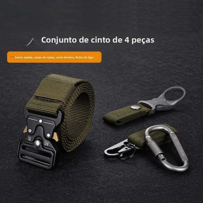 civic-keys-men's-tactical-canvas-belt-alloy-buckle-automatic-insertion-nylon-belt-sports-style-38cm-width-for-all-seasons