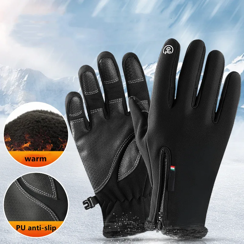 Winter Gloves for Men Women Touch Screen Warm Outdoor Cycling Drving Motorcycle Cold Waterproof Gloves Windproof Non-slip Gloves