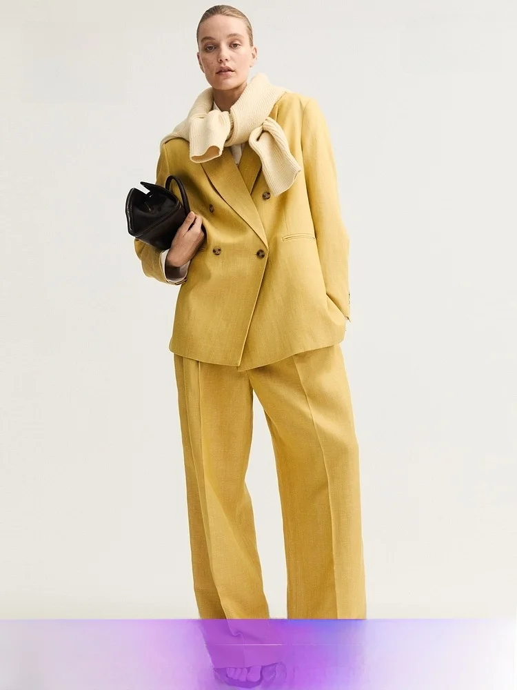 

Spring New Women's Mixed Linen West Pants H&M 334927 Comfortable Breathable Faionable Casual Trousers for Ladies