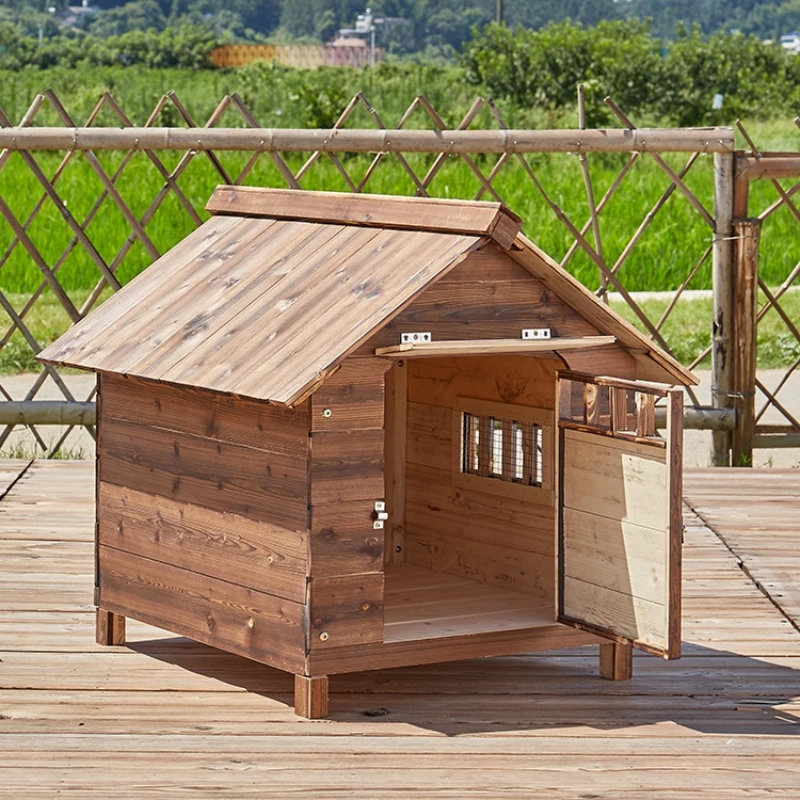 

Simple Castle Kennel Cage Ventilate Sunshade Burliness Outdoors Kennel Dog House Ample Space Warm Los Perros Dog Supplies LVKC