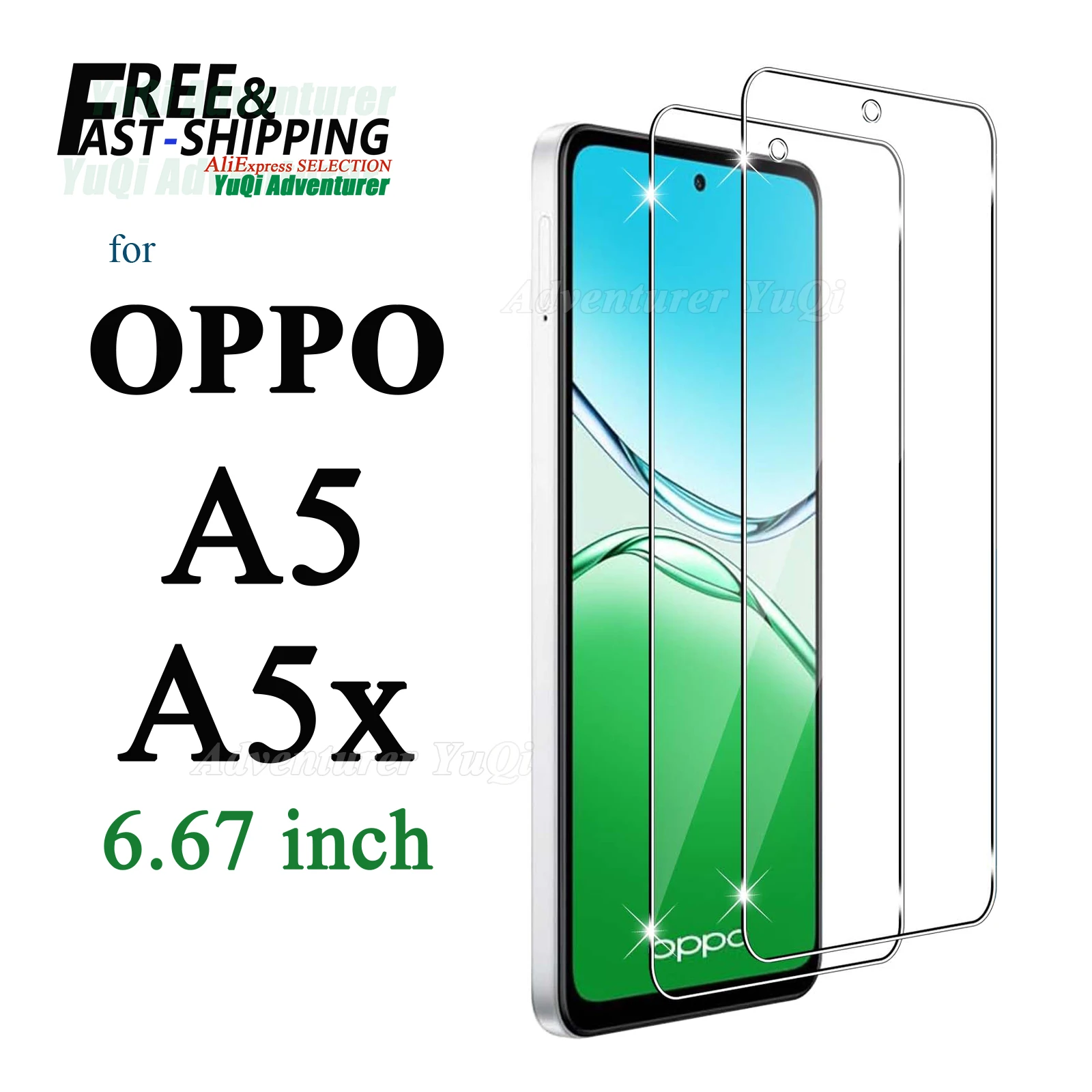 Screen Protector For OPPO A5 A5x 4G 5G 6.67 inch Tempered Glass HD 9H Transparent Clear Anti Scratch Case Friendly