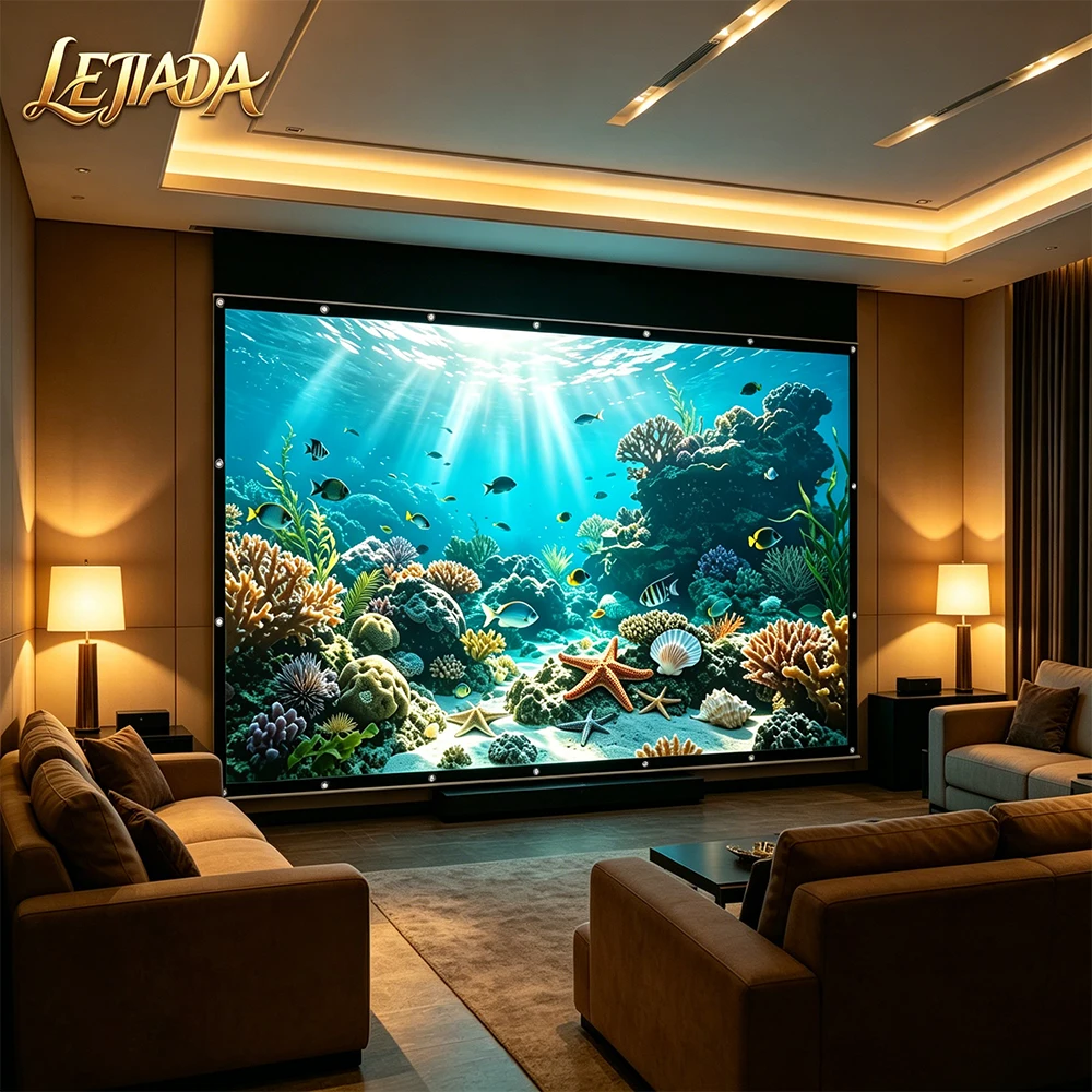 Projector Screen 100 Inch - LEJIADA 新しい 16:9 グレー抗光 4K HD