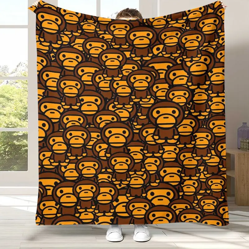 Modern B-Bape Style Camo Graffiti Soft Flannel Throw Blanket,Cozy Blanket for Bed,Sofa,Living Room,Picnic,Camping,Home Decor