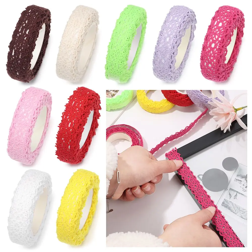 2Yards/pc Scrapbooking Self-adhesive DIY Craft Lace Fabric Trim Cloth Tape Trimming Ribbon Lace Tapes Sticker