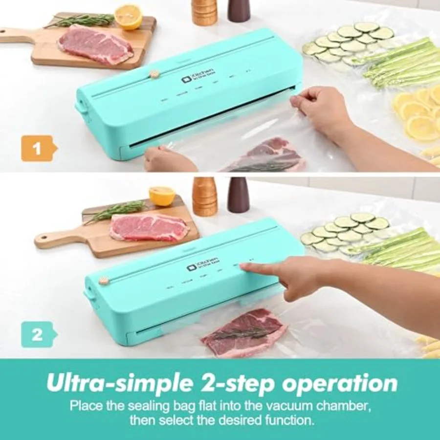 Smart Vacuum Sealer Machine with Bag Cutter OneTouch Food Sealing System with External Vacuum for All Preservation Needs Includ