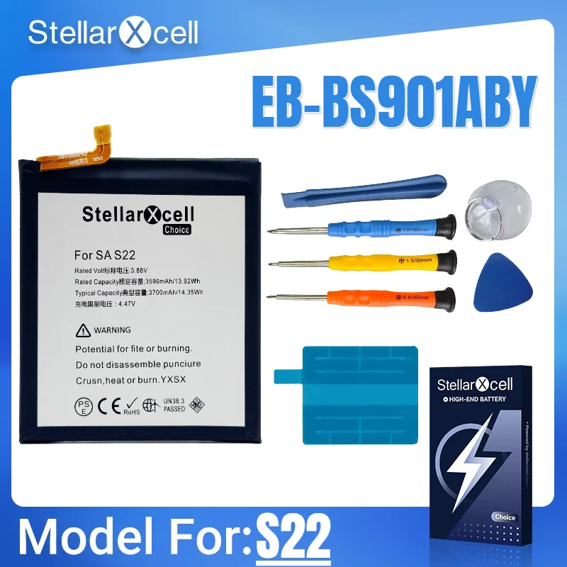 

StellarXcell-Choice-Battery For Samsung S22 battery EB-BS901ABY Replacement Battery Premium pure cobalt battery replacement