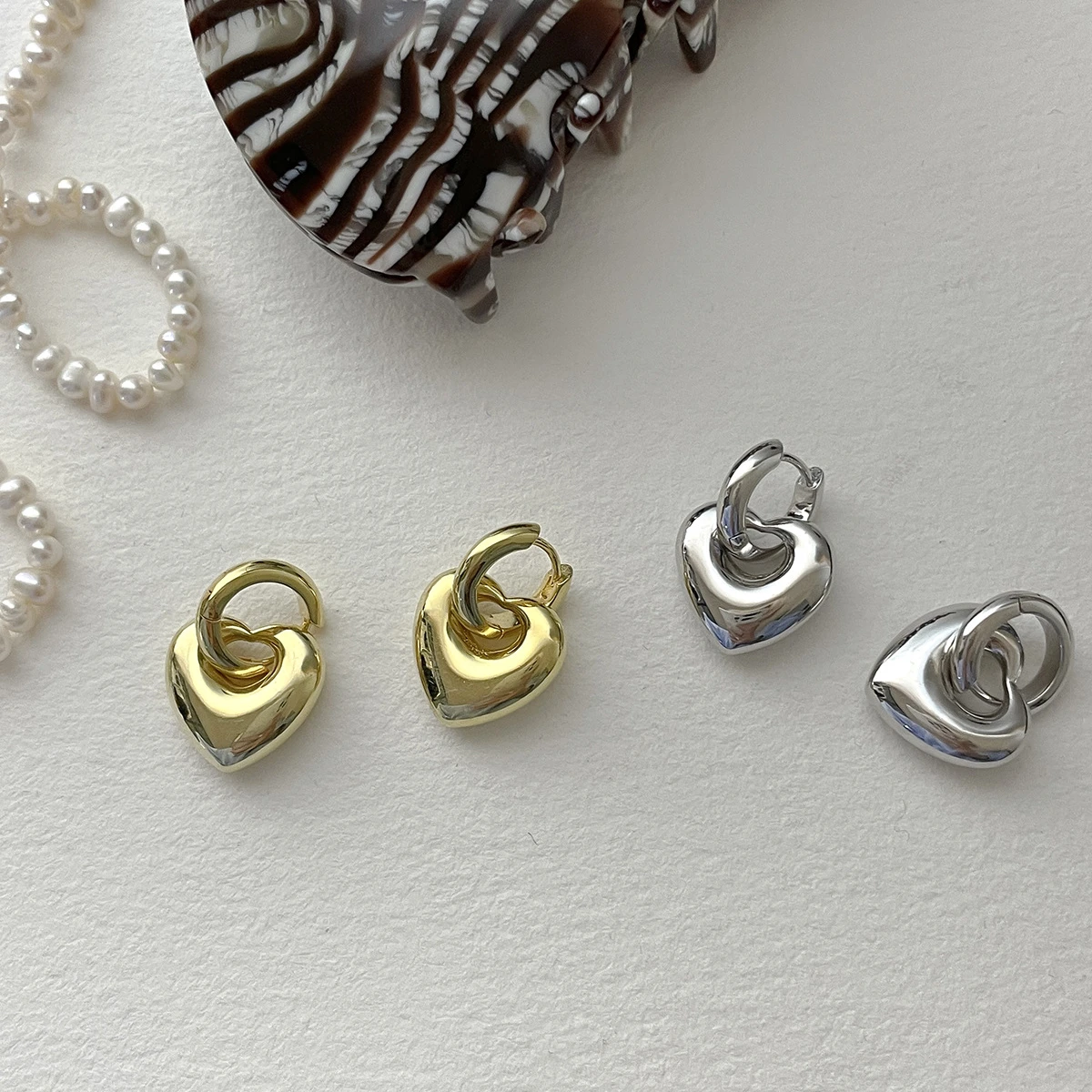 

925 Sterling Silver Heart Earrings For Women Trendy Earring Jewelry Prevent Allergy Party Accessories