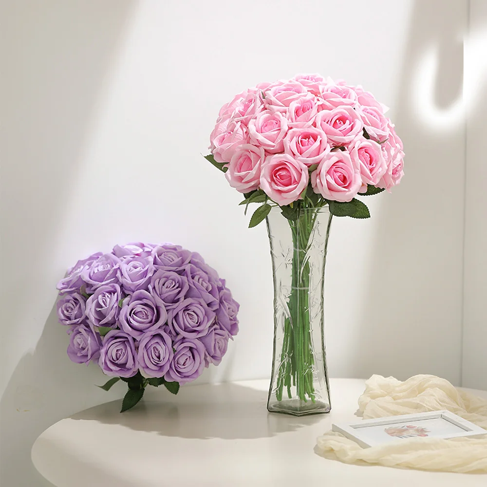 5 Stücke Rose Künstliche Blumen Bouquet Seide Gefälschte Blume für Wohnkultur Garten Hochzeit Dekoration Outdoor Valentinstag Ornament – Detail 9