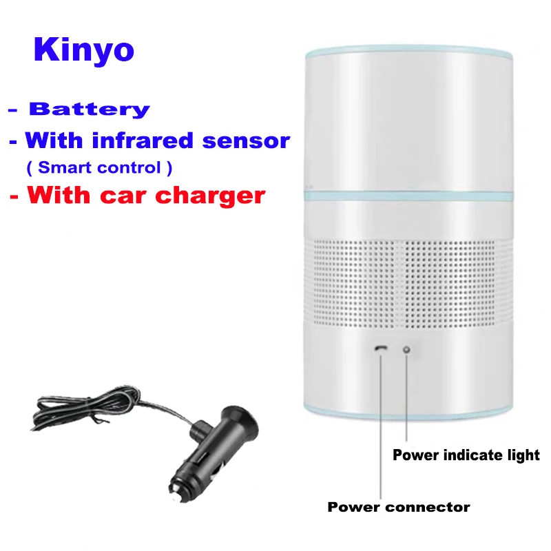 

Kinyo автомобильный очиститель воздуха для удаления дыма отрицательный плазменный генератор электрический очиститель внутренний воздухоочиститель дезодорант для автомобилей туалет