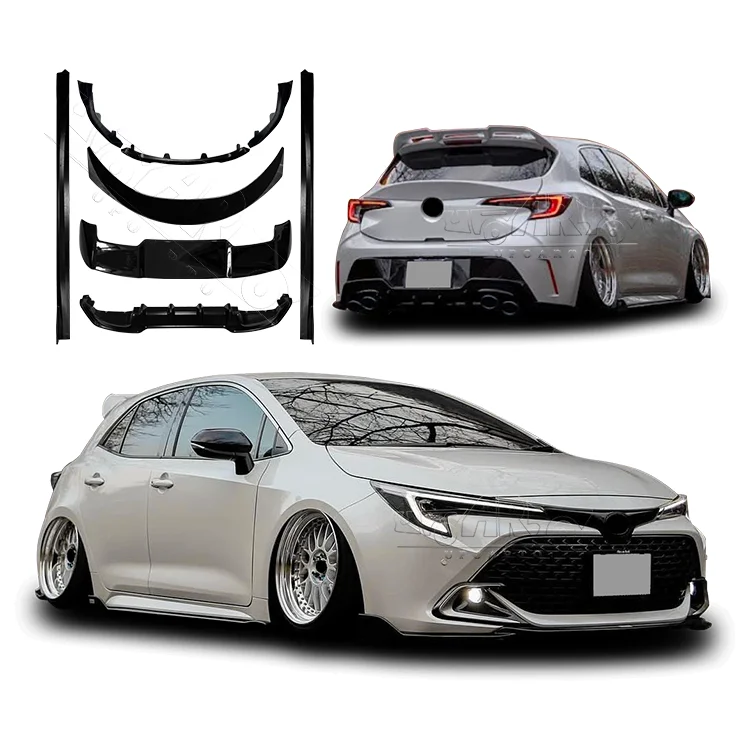 Car Parts Bodykit Transform Body Kit Facelift Glossy Black Plastic Body Kits for Corolla Auris Hatchback 2019 2020 2021