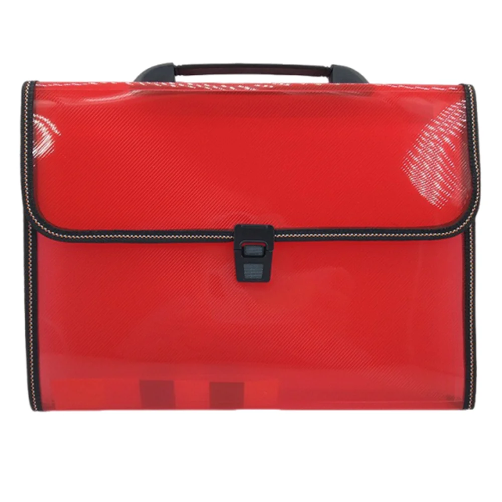 

13 Pocket Test Paper Storage Bag Waterproof Dustproof Accordion File Folder with Index Stickers Portable