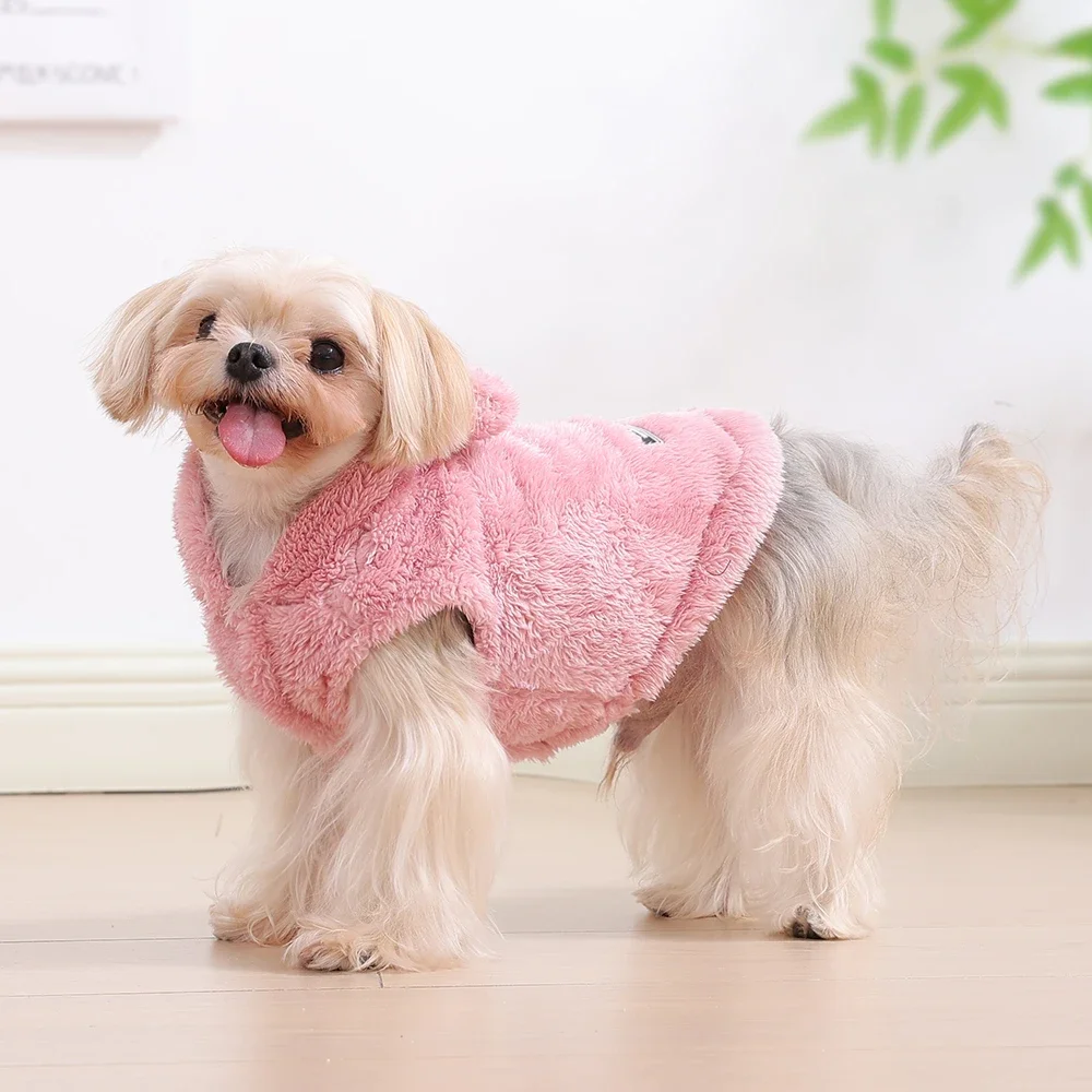 Haustier-Katzen-Mantel, Kapuzenpullover für kleine und mittelgroße Hunde, Winter, warme Fleece-Welpen-Kätzchen-Kleidung, Jacke, gemütliche süße Sphynx-Katzenpullover-Bekleidung – Detail 14
