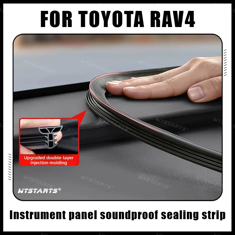 For Toyota Rav4 2020-2026 Instrument panel sealing strip noise reduction and dust prevention rubber TPE self adhesive interior