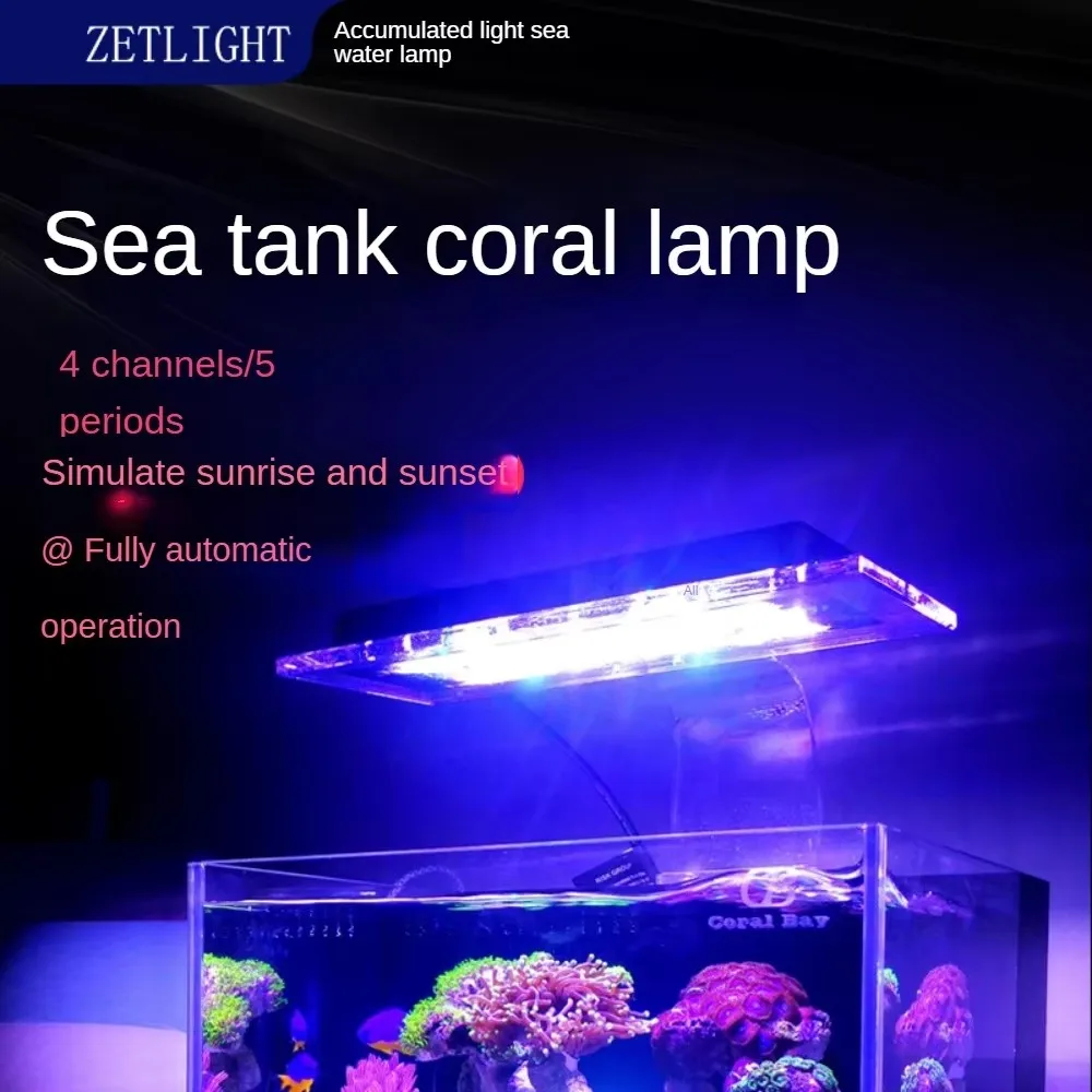 

Smart Clip-On LED Aquarium Light Fixture High PAR Controlled Coral Reef Simulation Sunrise Sunset Moonlight Fish Tank Lighting