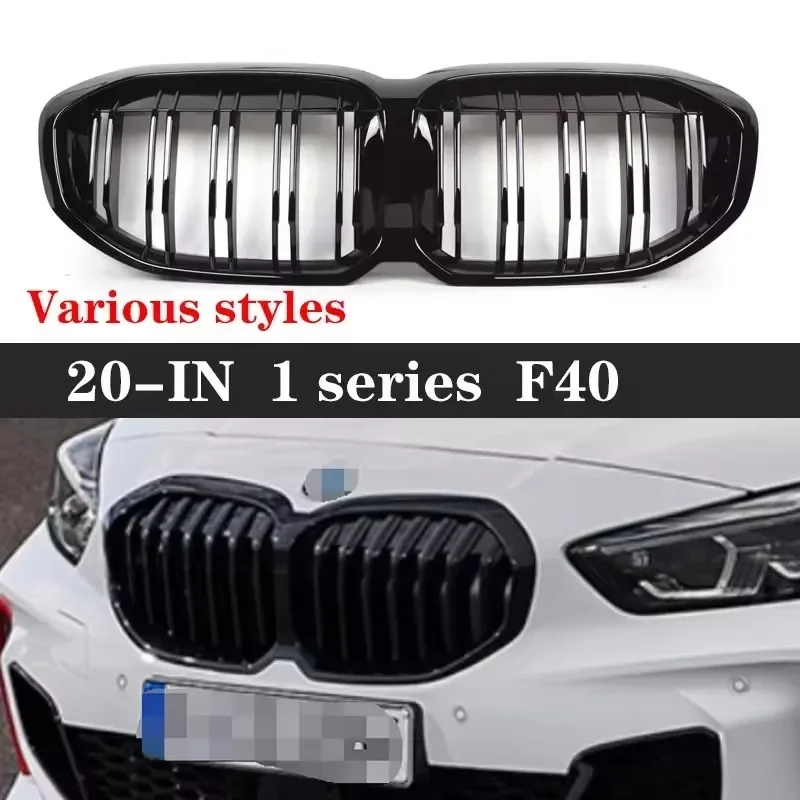 

For BMW 1 Series F40 M135i 128 2021-IN Kidney Grille Glossy Black ABS M Style Color Plastic Front Bumper Auto Decor Grill