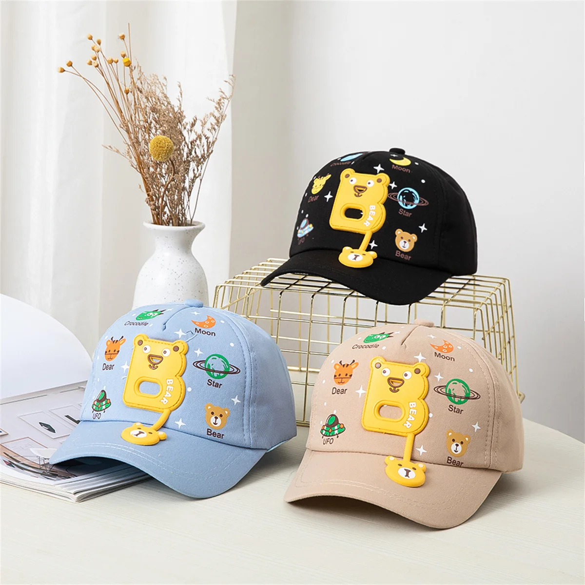 1pcs Cartoon Baby Bear Children\'s Hat Breathable Baseball Caps Spring and Autumn Outdoor Adjustable Casual Hat Sunscreen Hat