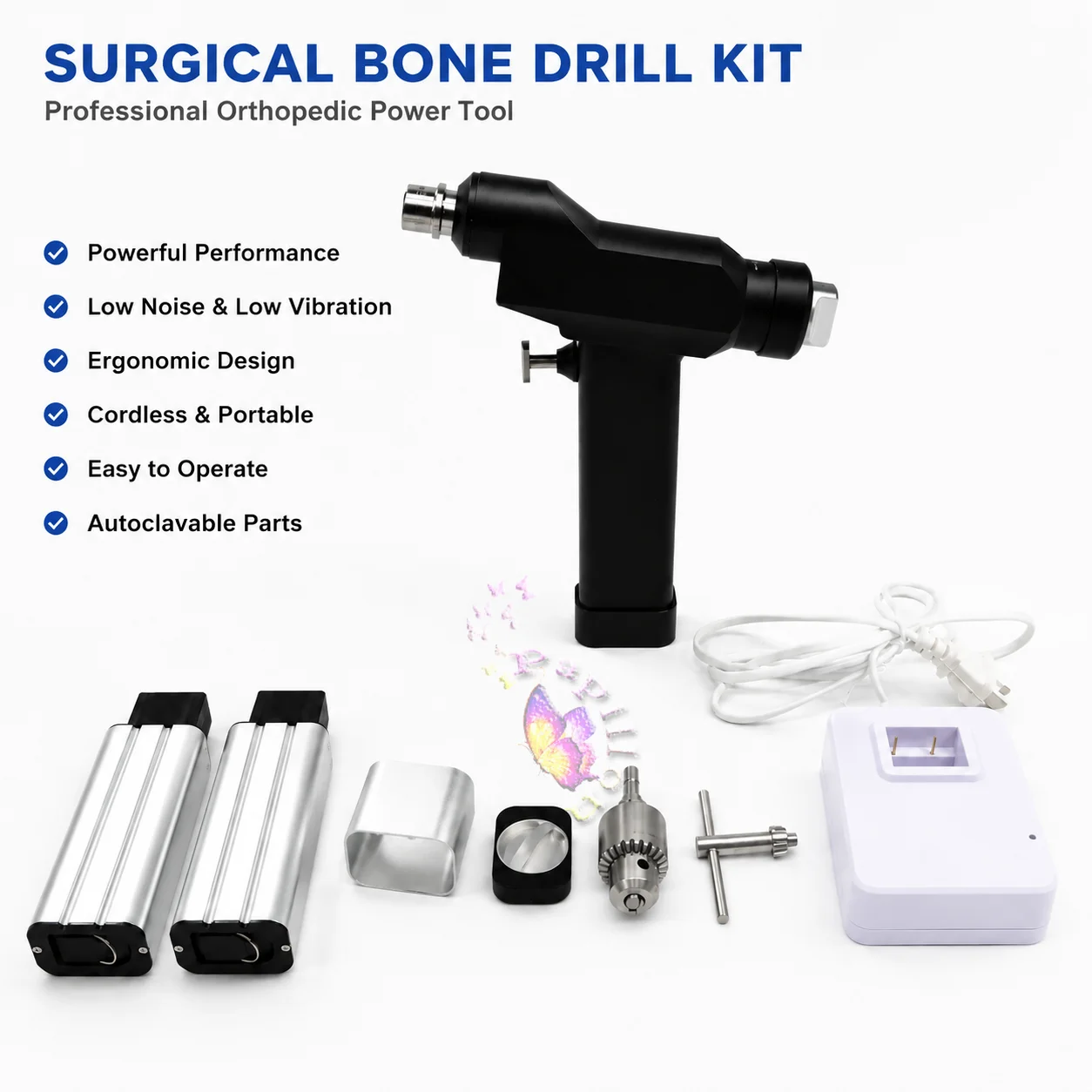 Cannulated Drill Orthopedic  Electric Power Drill Tool  for Trauma Autoclavable Orthopedic Veterinary Surgical Instrument