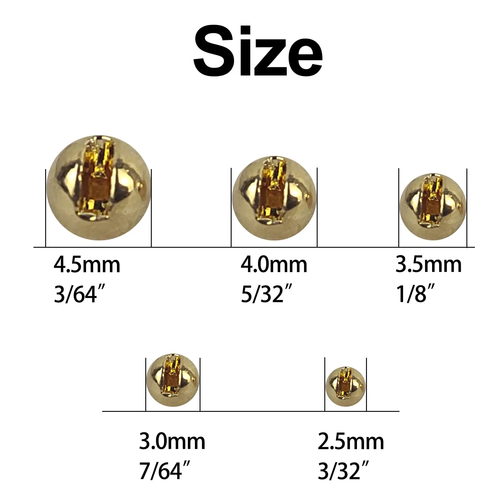 Aventik-Perles de tungstène à tête fendue pour attache de mouches, accessoire de pêche, matériel de nymphe, boule, 2,5-4,5mm, 25 pièces