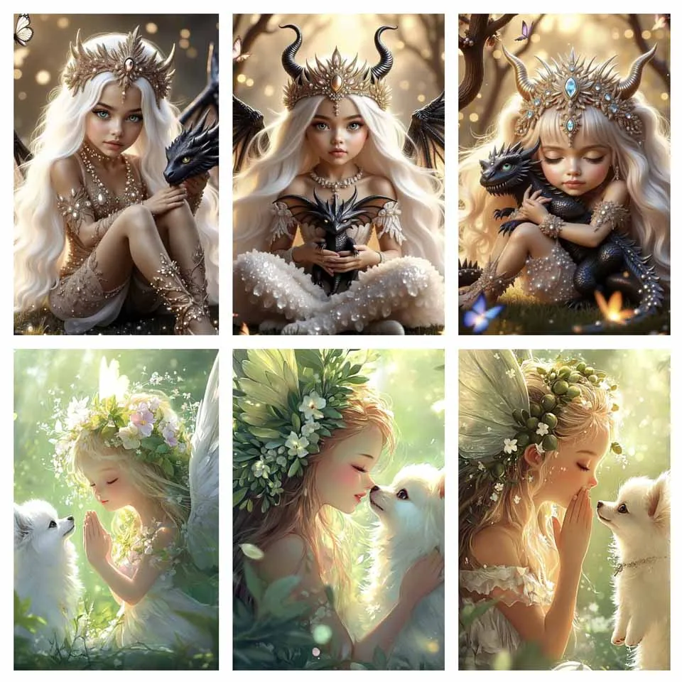 Diamond Embroidery DIY Dream Fairy Elf Diamond Painting Art 5D Square Circular Mosaic Cross