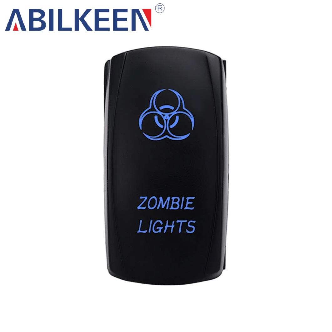 High Demand Zombie Lights  with Lasered Symbol 12V 24V Metal Car Rocker Switch  Waterproof for Boat ATV UTV Electrical Device