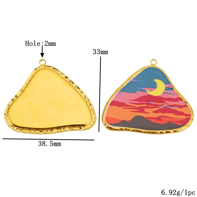 3pcs Stainless Steel Colorful Enamel Sunrise/Sunset Charms Pendants for DIY Bracelets Jewelry Earrings Making Accessories