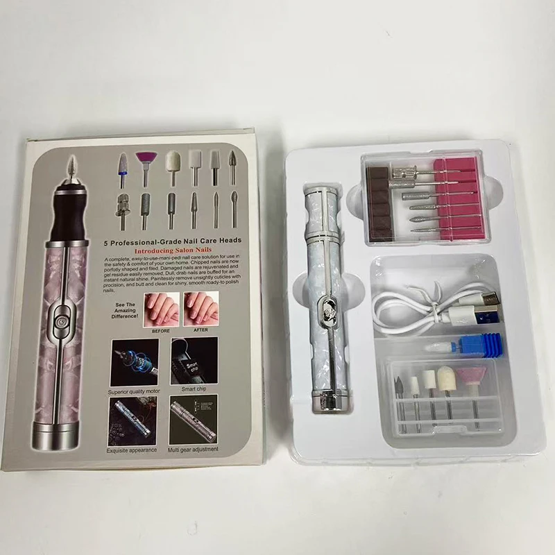 Macchina elettrica portatile per smalto, strumento di ricarica portatile, per levigare unghie spesse, cura delle unghie e modellatura delle unghie