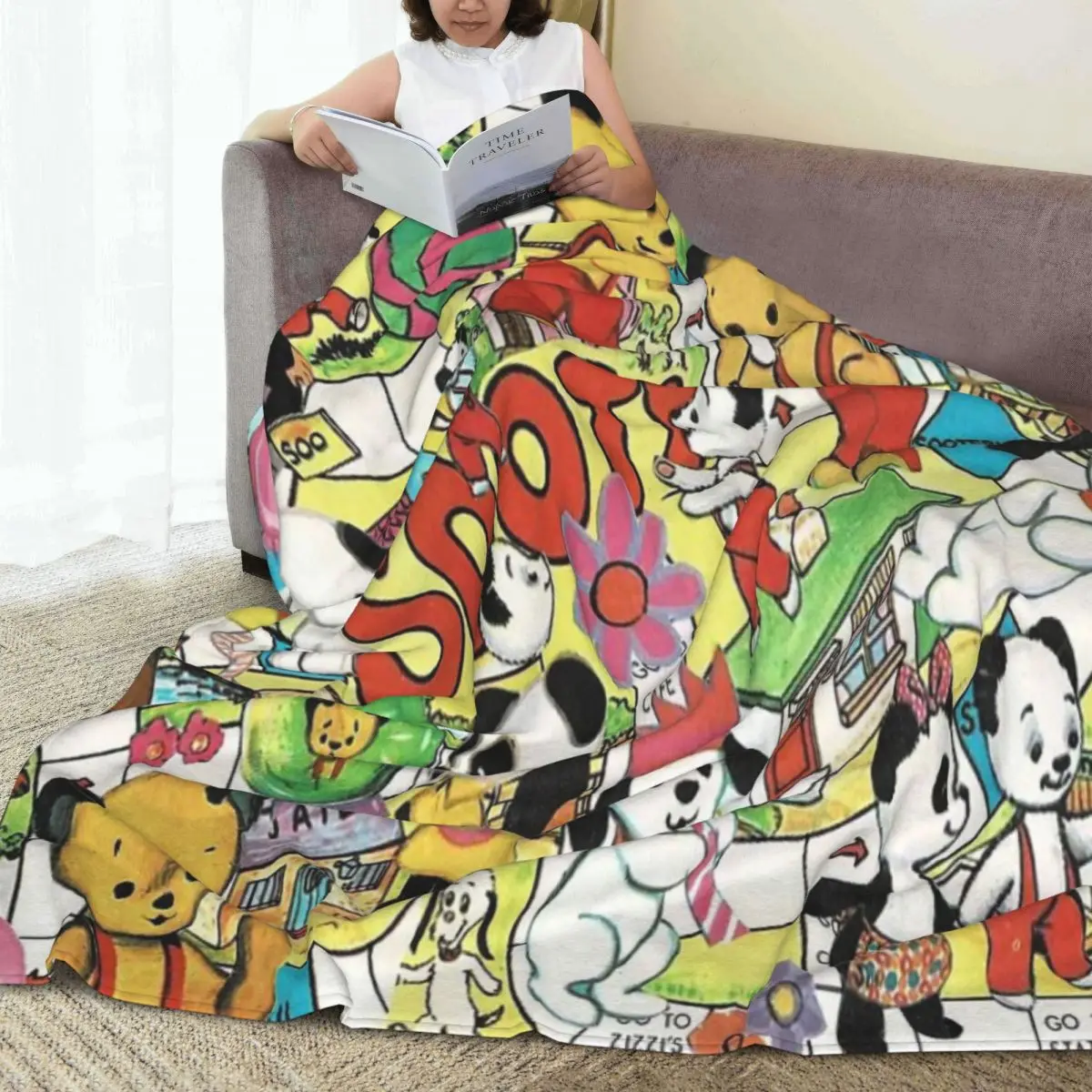 Throw Blanket Sooty Micro Fleece Blanket Four Sizes Retro Comfortable Suitable For Sofa AntiPilling Blanket