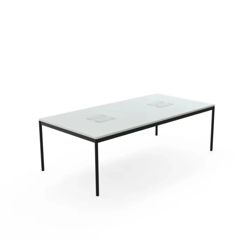 

Modern home office desk and chair combination staff workstation meeting iron plate wood style commercial 3 years