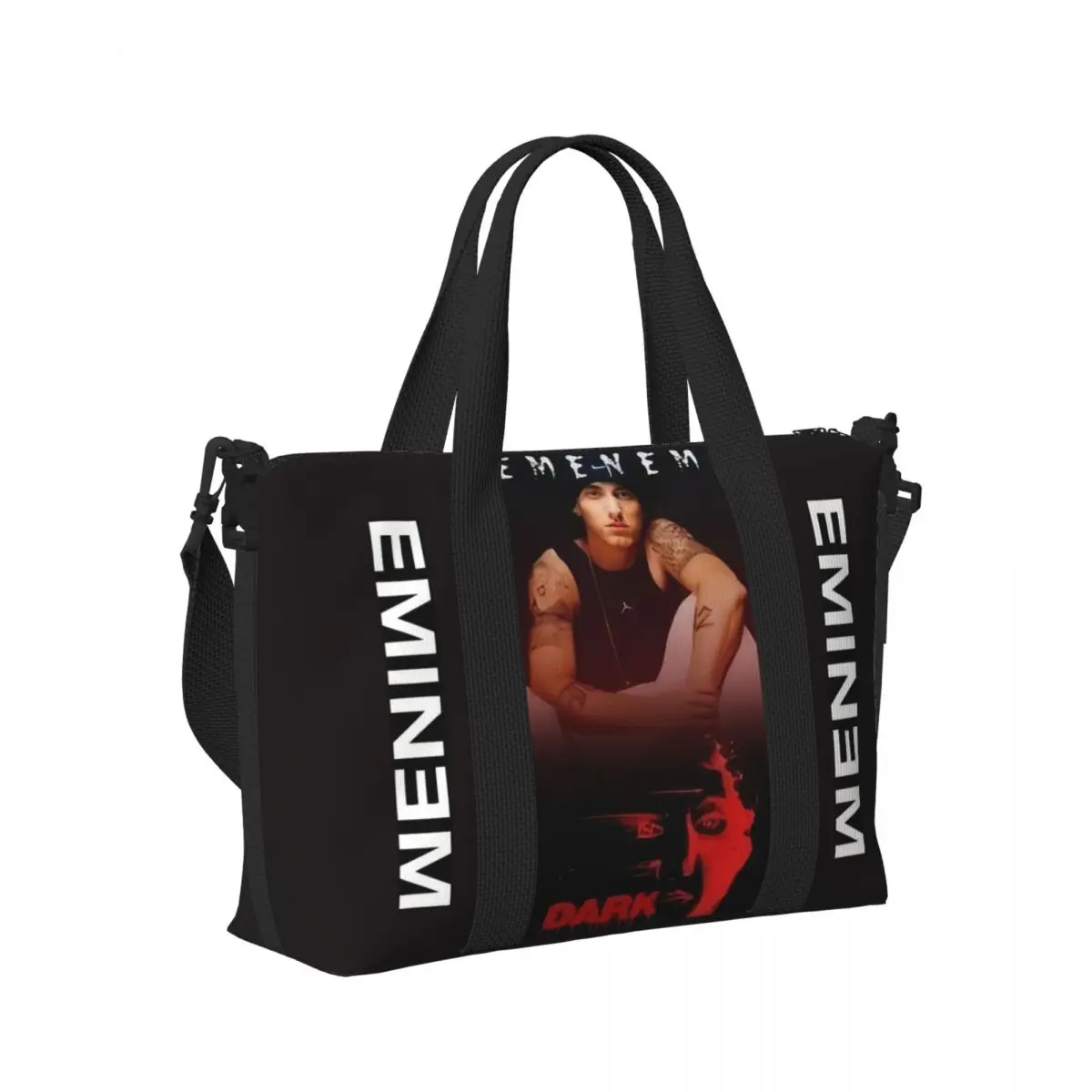 Sac fourre-tout personnalisé avec logo Eminems pour femme, pop Music, grande capacité, hip hop américain, plage, salle de sport, sacs de voyage, épicerie