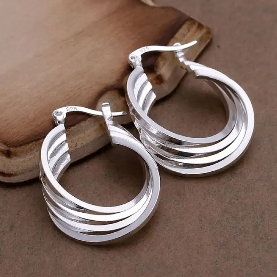 

Elegant Noble Lady Wedding Gifts Beautiful Fashion Women 925 Sterling Silver Party Earring Jewelry Cute Nice Free Shipping