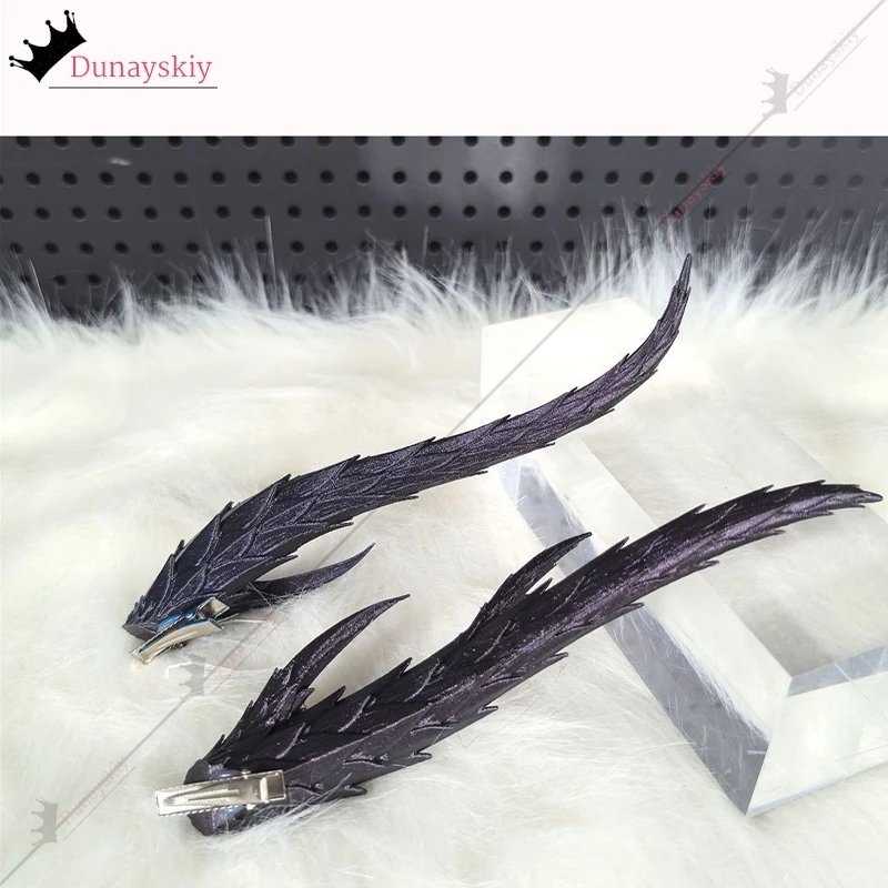 아오룬 드래곤의 뿔 코스프레 소품, 영화 NEZHA2 코스프레 소품, 25Cmiridescent 블루 드래곤 뿔, 만화 쇼용 할로윈 파티 소품