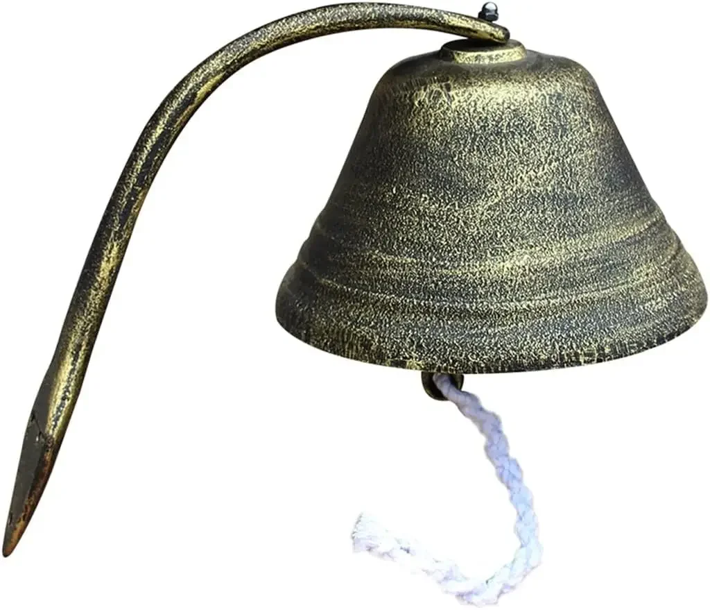 Chinese Hand Bell Door Retro Wall Hanging Cast Iron Art Pastoral Wind Ornaments(E)