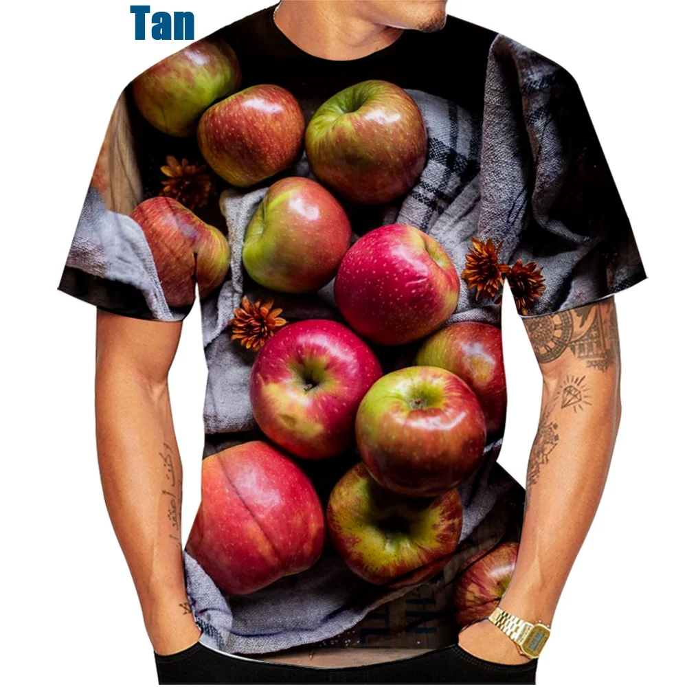 Newest Fashion 3D Printing Fruit T-shirts Men\'s and Women\'s Personality Short-sleeved Casual T-shirt Unisex Tops