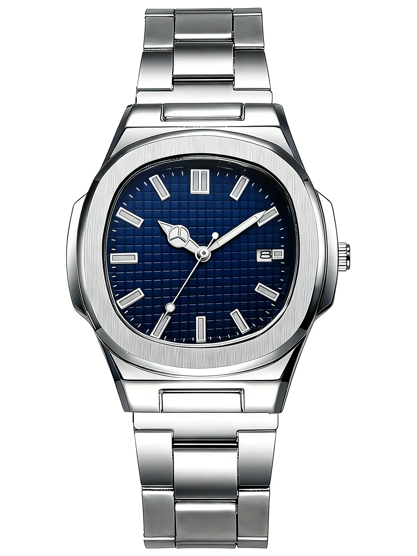 Fashionable Business-Style Quartz Watch, Men's Wristwatch with Calendar and Scale, Stainless Steel Strap, Birthday Gift, Timing Function