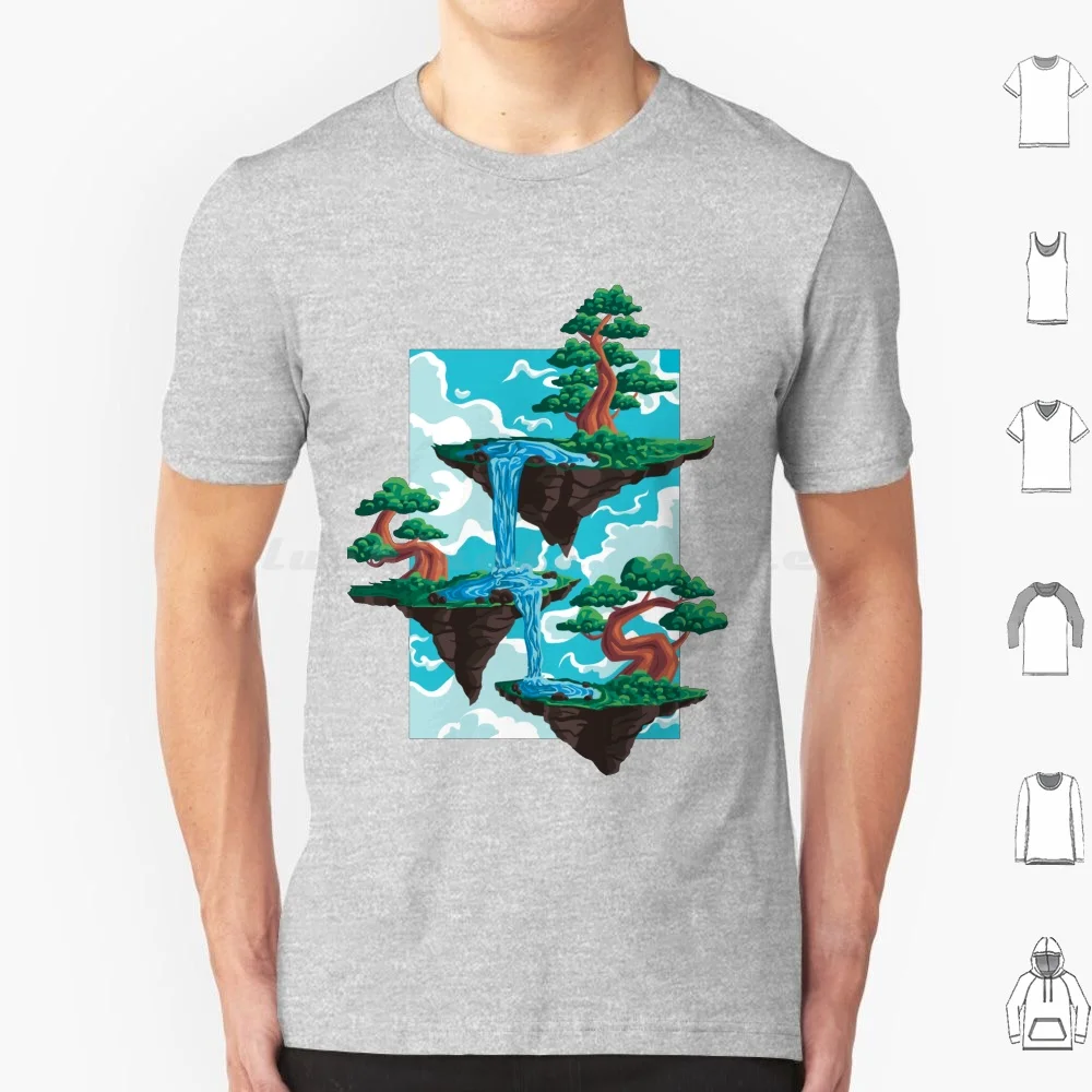 Floating Flowing Islands Bonsai Sticker Duvet T Shirt Cotton Men Women DIY Print Juniper Bonsai Tree Juniper Procumbens Nana