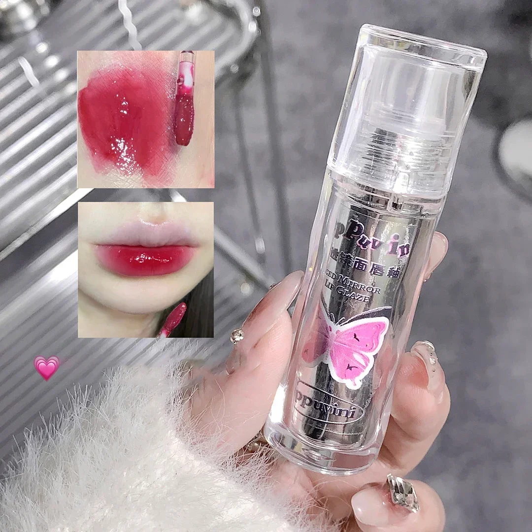 Heallor Iced Spiegel Lip Glazuur Hoogglans Hydraterende Langdurige Niet Vervagende Vlinder Vloeibare Lippenstift Sexy Rode Lippen Make-Up Cosm