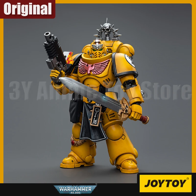 JOYTOY Warhammer 40k 1/18 Action Figure Imperial Fists Lieutenant with Power Sword Model Doll Collect Desk Decor Tos Xmas Gift