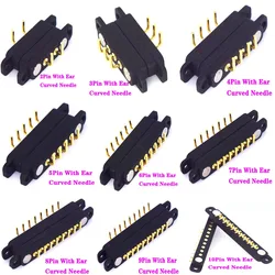 Waterproof DC Magnetic 2 3 4 5 6 7 8 9 10P Spring Loaded Male Female Square with Screw Holes bending needle Pogo Pin Connector