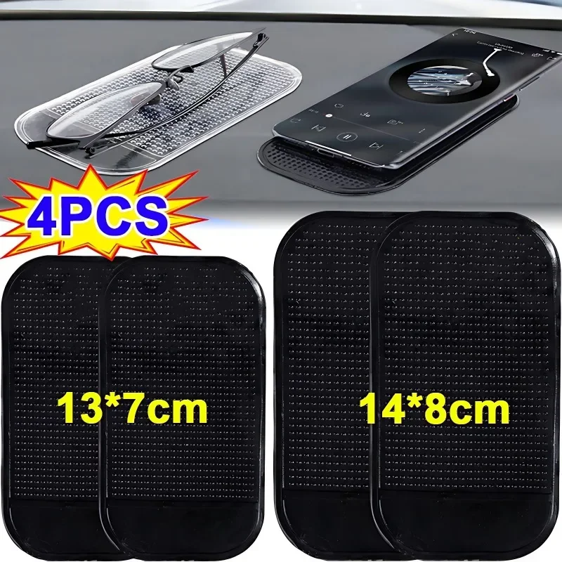 1/4 pçs painel do carro silicone antiderrapante almofada suporte de armazenamento de telefone armazenamento interior do carro antiderrapante almofada 