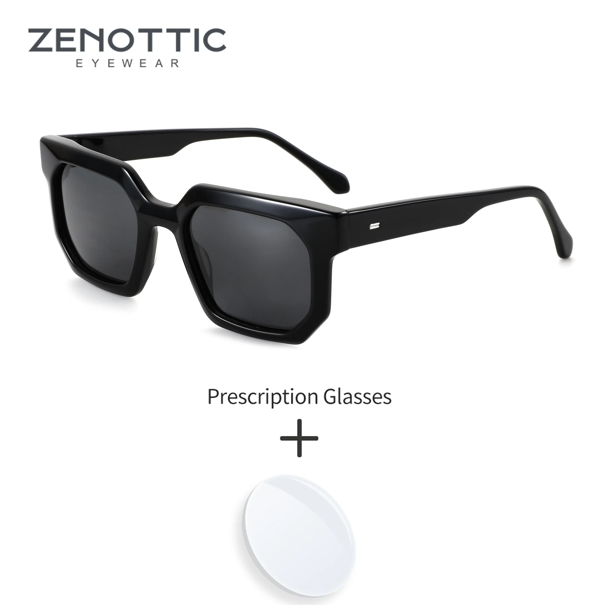 

ZENOTTIC размер XS модные ацетатные многоугольные поляризационные солнцезащитные очки по рецепту для унисекс UV400 прогрессивные оптические солнцезащитные очки