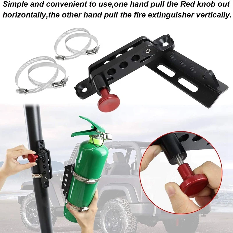 2X Universal Quick Release Roll Bar Fire Extinguisher Mount Bracket For Jeep Wrangler Polaris RZR Ranger Can-Am Maverick