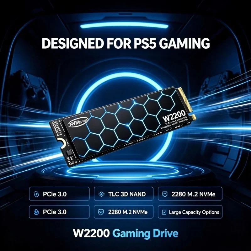 W2200 M.2 2280 NVMe SSD PCIe3.0 High Speed Internal Solid State Drive 500GB 1TB 2TB 4TB Storage Disk For Laptop Desktop PC
