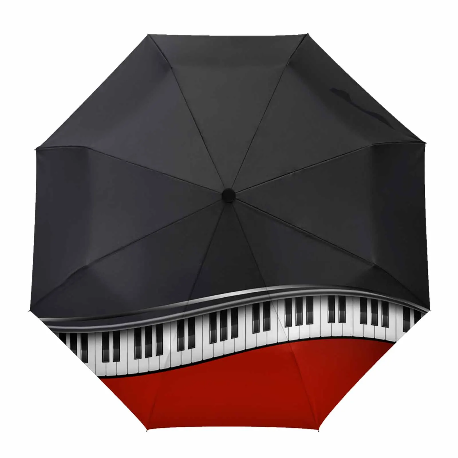 Red And Black Piano Keys Automatic Umbrella Travel Folding Umbrella Portable Parasol Windproof Umbrellas