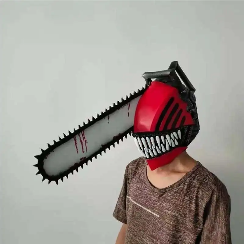 Máscara de sierra de Anime, máscara de látex, ciber Punk, casco de sierra de rol, accesorios de Cosplay, traje de vestir, Cos