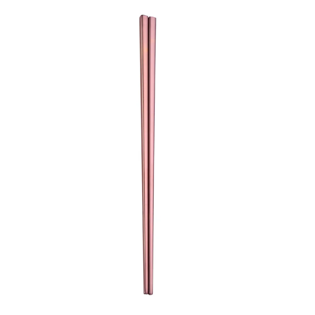 

A Pair of Stainless Steel Chopsticks Electroplated Square Shape Perfect Size Easy to Clean Dishwasher Safe Reusable Metal